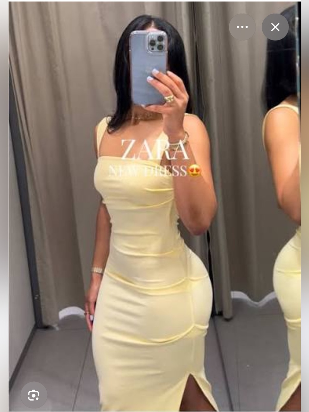 Zara Pale Yellow Midi Dress with Wide Straps